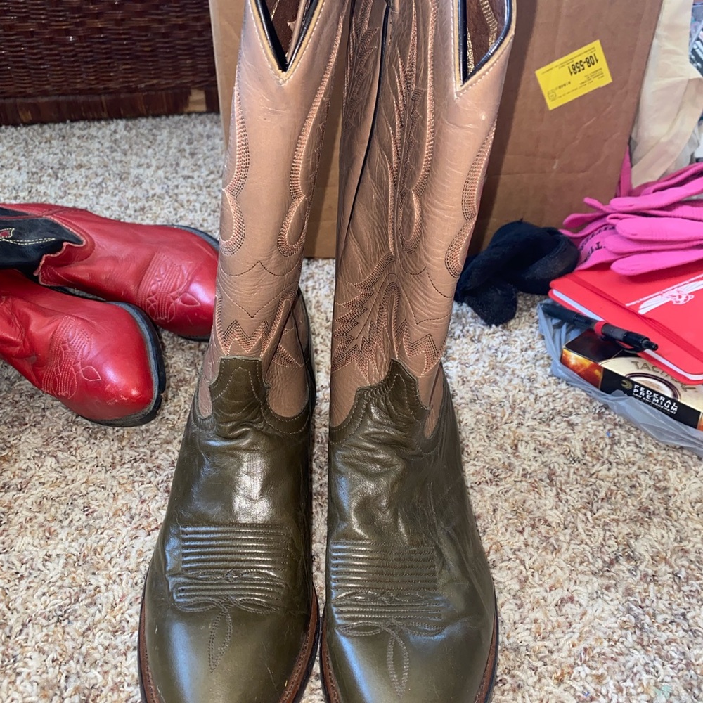 Tony Lama Brown and Gold Western Boots